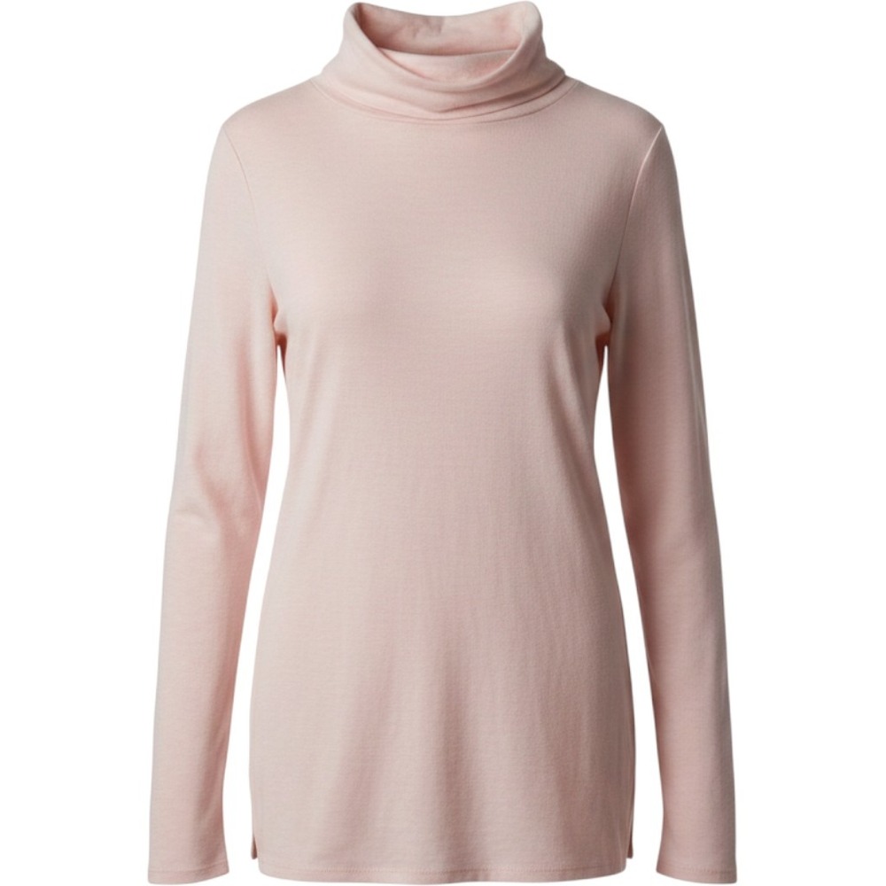 Lands End Womens Pink Turtleneck Long Sleeve Tunic Top Knit Side Slit 504694 M